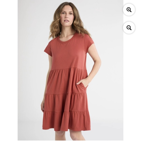 Time and Tru Women’s Rusty Bronze Tiered Dress XXXL - Picture 1 of 10